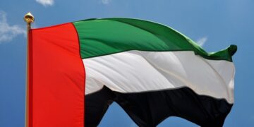 UAE waving flag